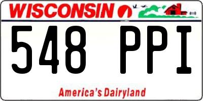 WI license plate 548PPI
