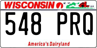 WI license plate 548PRQ