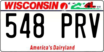 WI license plate 548PRV
