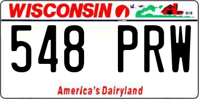 WI license plate 548PRW