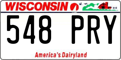 WI license plate 548PRY