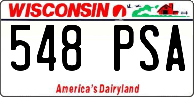 WI license plate 548PSA