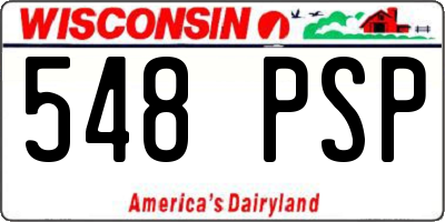 WI license plate 548PSP