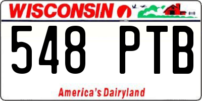 WI license plate 548PTB