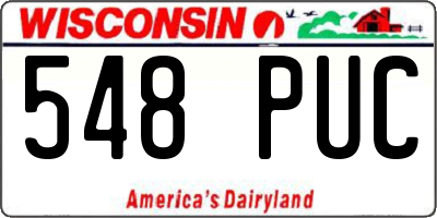 WI license plate 548PUC