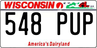WI license plate 548PUP