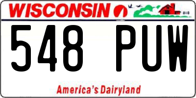 WI license plate 548PUW