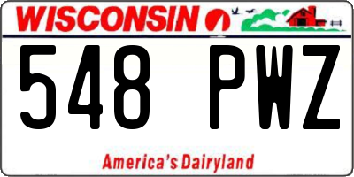WI license plate 548PWZ