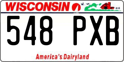 WI license plate 548PXB