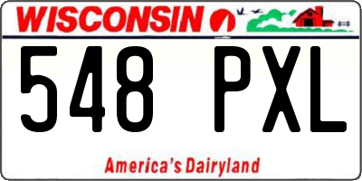 WI license plate 548PXL
