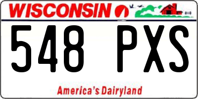 WI license plate 548PXS