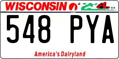 WI license plate 548PYA