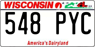 WI license plate 548PYC