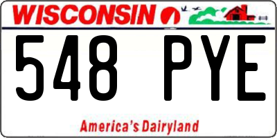 WI license plate 548PYE