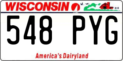 WI license plate 548PYG