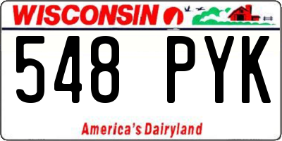 WI license plate 548PYK