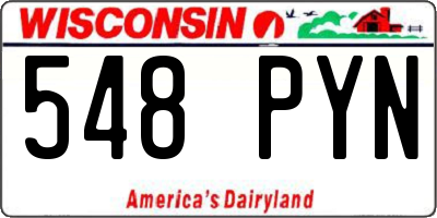 WI license plate 548PYN
