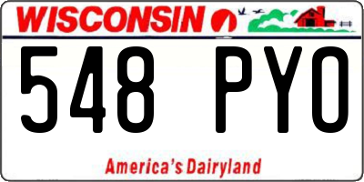 WI license plate 548PYO