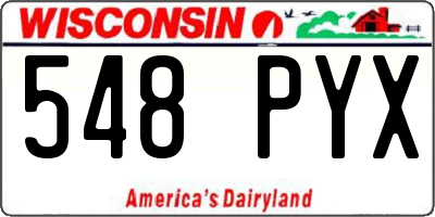 WI license plate 548PYX