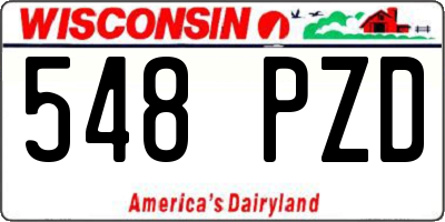 WI license plate 548PZD