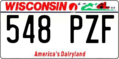 WI license plate 548PZF