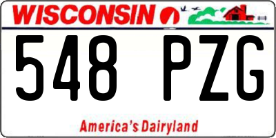 WI license plate 548PZG