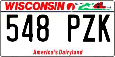 WI license plate 548PZK