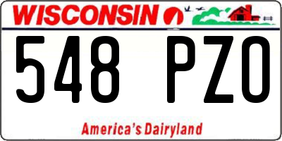 WI license plate 548PZO