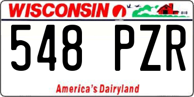 WI license plate 548PZR