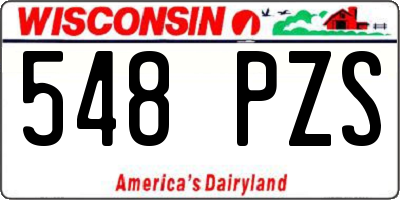 WI license plate 548PZS