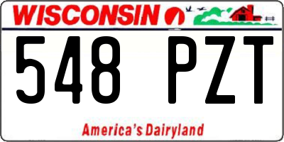 WI license plate 548PZT