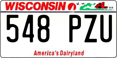 WI license plate 548PZU
