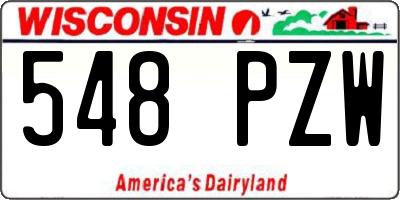 WI license plate 548PZW