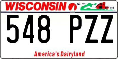 WI license plate 548PZZ