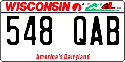 WI license plate 548QAB