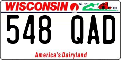 WI license plate 548QAD