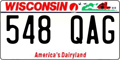 WI license plate 548QAG