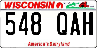 WI license plate 548QAH