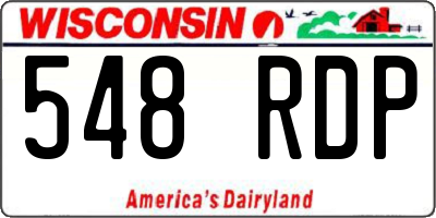 WI license plate 548RDP