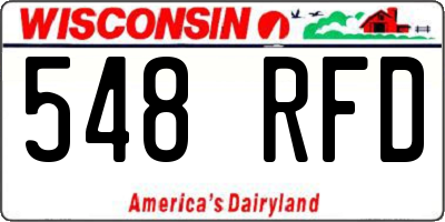 WI license plate 548RFD