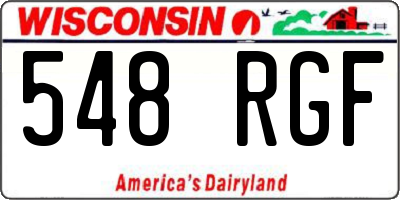 WI license plate 548RGF