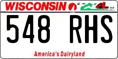 WI license plate 548RHS