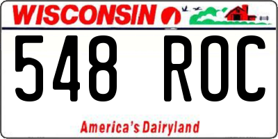 WI license plate 548ROC