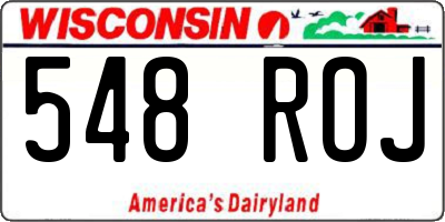 WI license plate 548ROJ