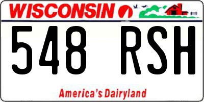 WI license plate 548RSH