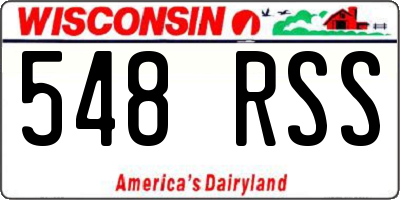 WI license plate 548RSS