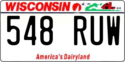 WI license plate 548RUW