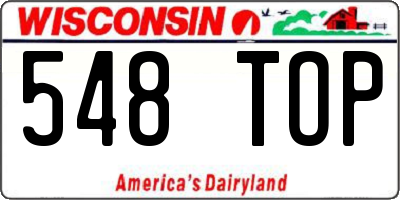 WI license plate 548TOP