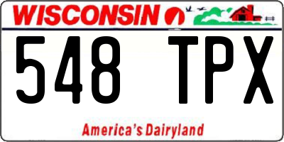 WI license plate 548TPX