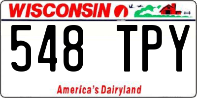 WI license plate 548TPY